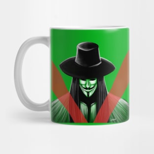 v for vendetta green to go Mug